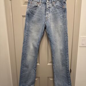Levis Mens 501 Classic Blue Denim Jeans